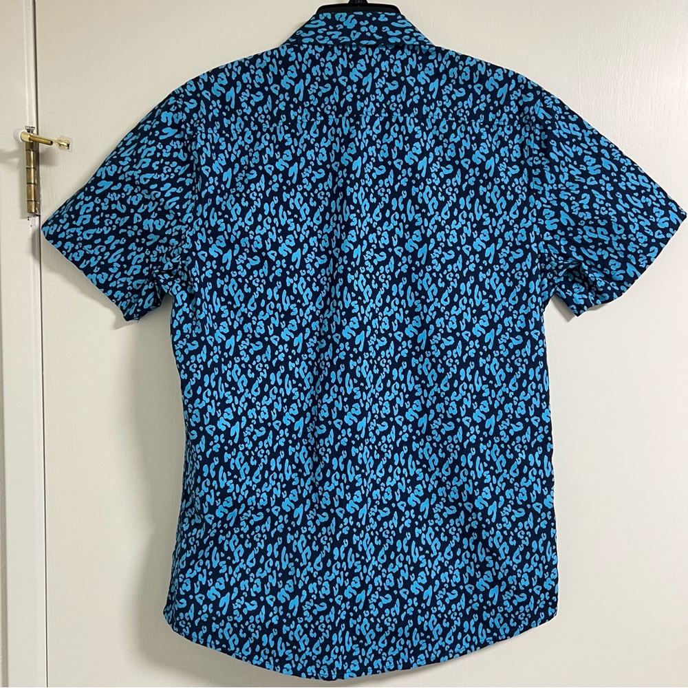 Abound Teal and Black Cotton Patterned Casual Button Up Shirt Small - Picture 6 of 8